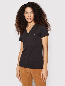 Tommy Hilfiger T-Shirt Heritage Tee WW0WW24969 Czarny Regular Fit. Czarne t-shirty TOMMY HILFIGER, s, bez wzorów, z bawełny, bez kołnierzyka, bez ramiączek. Za 109,99 zł.