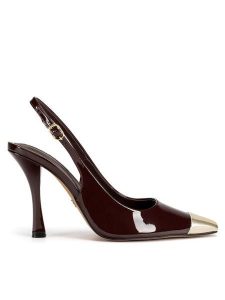 Nine West Szpilki WFA3376-1 Brązowy. Brązowe szpilki Nine West, bez wzorów, ze skóry, bez obcasa. Za 249,99 zł.