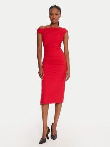 Rinascimento Sukienka koktajlowa CFC0125334003 Czerwony Slim Fit. Czerwone sukienki Rinascimento, xl, bez wzorów, z syntetyku, wizytowe, bez kołnierzyka, bez ramiączek. Za 519,99 zł.