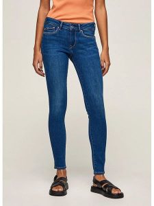 Pepe Jeans Dżinsy "Pixie" - Skinny fit - w kolorze niebieskim rozmiar: W28. Niebieskie jeansy Pepe Jeans, z aplikacjami, z jeansu. Za 162,49 zł.