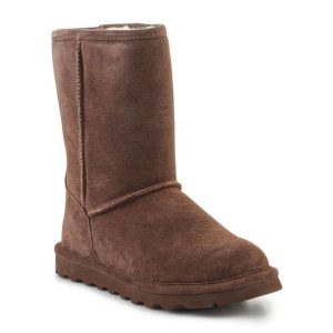 Śniegowce Damskie BearPaw Elle Short 1962W-239 brązowe. Brązowe buty zimowe z gumy, bez obcasa, bez zapięcia. Za 613,11 zł.