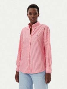 Tommy Jeans Koszula DW0DW20290 Różowy Regular Fit. Czerwone koszule Tommy Jeans, m, bez wzorów, z bawełny, bez kołnierzyka, bez ramiączek. Za 239,99 zł.