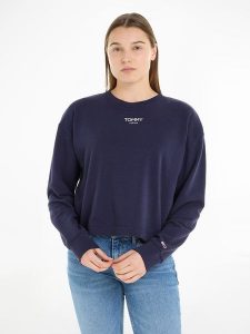 TOMMY JEANS Bluza w kolorze granatowym rozmiar: L. Niebieskie bluzy Tommy Jeans, l, bez wzorów, z bawełny, bez kaptura. Za 122,96 zł.