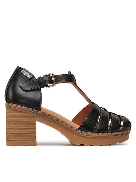 Pikolinos Sandały Canarias W8W-1873 Czarny. Czarne sandały Pikolinos, bez wzorów, ze skóry, bez obcasa, na słupku, bez zapięcia. Za 469,99 zł.