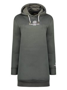 Maison Montaigne Sukienka dresowa "Gilongmai" w kolorze antracytowym rozmiar: M. Czarne sukienki Maison Montaigne, m, bez wzorów, z dresówki, bez kołnierzyka, bez ramiączek, mini. Za 78,99 zł.