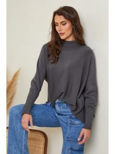 Joséfine Sweter "Izsak" w kolorze szarym rozmiar: XL. Szare swetry oversize Joséfine, xl, bez wzorów, z kaszmiru, bez ramiączek. Za 177,45 zł.