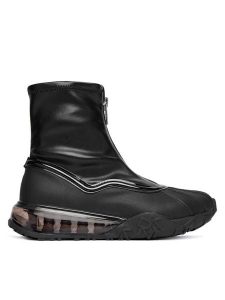 DKNY Botki K4500473 Czarny. Czarne botki DKNY, bez wzorów, ze skóry, bez obcasa, na płaskiej podeszwie, bez zapięcia. Za 559,99 zł.