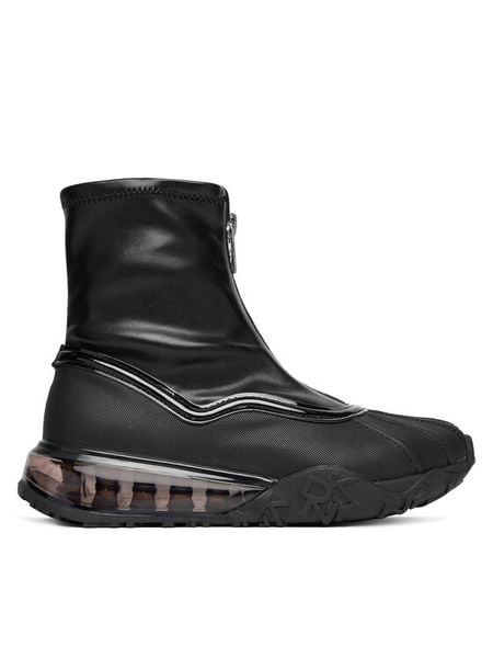 DKNY Botki K4500473 Czarny. Czarne botki DKNY, bez wzorów, ze skóry, bez obcasa, na płaskiej podeszwie, bez zapięcia. Za 499,99 zł.