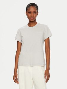 Patrizia Pepe T-Shirt 8M1543/J111-S702 Szary Regular Fit. Szare t-shirty Patrizia Pepe, m, bez wzorów, z bawełny, bez kołnierzyka, bez ramiączek. Za 219,99 zł.