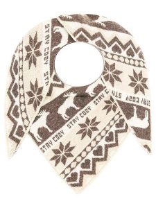 Zwillingsherz Chusta trójkątna w kolorze szaro-białym z dodatkiem wełny - 185 x 90 cm rozmiar: onesize. Białe apaszki i chusty Zwillingsherz, bez wzorów, z materiału. Za 266,66 zł.