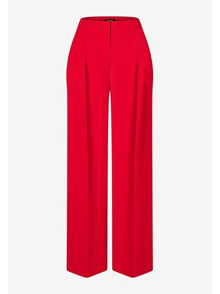 More & More Spodnie w kolorze czerwonym rozmiar: 34. Czerwone spodnie z wysokim stanem More & More, bez wzorów, z materiału, z podwyższonym stanem. Za 152,62 zł.