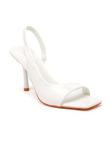 Sixth Sens Sandały w kolorze białym na szpilce rozmiar: 39. Białe sandały Sixth Sens, bez wzorów, z otwartym noskiem, bez obcasa, na koturnie, bez zapięcia. Za 100,99 zł.