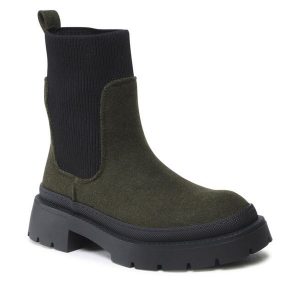 Sztyblety Jenny Fairy. Brązowe botki Jenny Fairy, bez wzorów, bez obcasa, na płaskiej podeszwie, bez zapięcia. Za 99,99 zł.