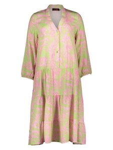 Miss goodlife Sukienka "Tiger" w kolorze jasnozielono-jasnoróżowym rozmiar: XL. Różowe sukienki miss goodlife, na co dzień, xl, bez wzorów, z wiskozy, bez kołnierzyka, bez ramiączek, midi, proste. Za 195,06 zł.