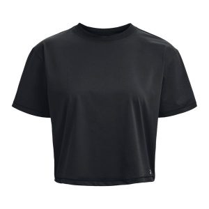 Koszulka fitness damska Under Armour Meridian. Czarne bluzki Under Armour, xl, bez wzorów, sportowe, bez kołnierzyka, bez ramiączek. Za 129,99 zł.