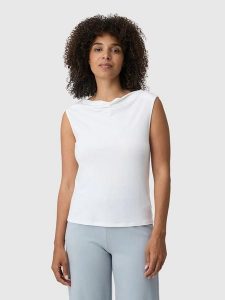 Les Lunes Top "Miraa" w kolorze białym rozmiar: S. Białe topy Les Lunes, s, bez wzorów, z lyocellu, bez kołnierzyka, bez ramiączek. Za 108,99 zł.