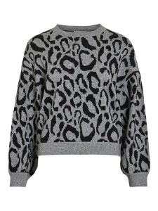 Vila Sweter "Tip" w kolorze szaro-czarnym rozmiar: XS. Czarne swetry oversize Vila, xs, bez wzorów, bez ramiączek. Za 56,39 zł.