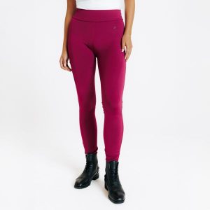 Legginsy jeździeckie damskie 500 full grip. Brązowe legginsy FOUGANZA, bez wzorów, z lycry, z podwyższonym stanem. Za 169,99 zł.