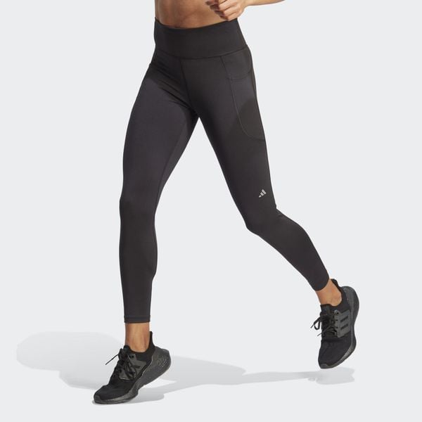 Legginsy DailyRun 7/8. Czarne legginsy ADIDAS, bez wzorów, z elastanu. Za 279,00 zł.