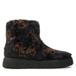 Botki Guess. Czarne botki Guess, z aplikacjami, bez obcasa, na płaskiej podeszwie, bez zapięcia. Za 419,99 zł.