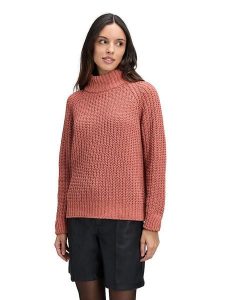 CARTOON Sweter w kolorze jagodowym rozmiar: 46. Czerwone swetry oversize Cartoon, bez wzorów, ze splotem, bez ramiączek. Za 139,95 zł.