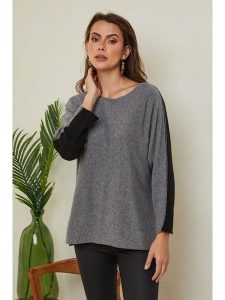 Joséfine Sweter "Dorog" w kolorze szaro-czarnym rozmiar: L. Czarne swetry oversize Joséfine, l, bez wzorów, z kaszmiru, bez ramiączek. Za 195,99 zł.