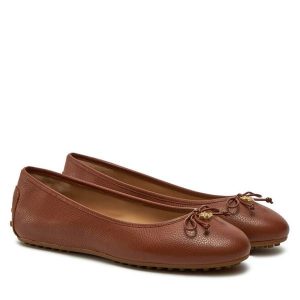 Baleriny LAUREN RALPH LAUREN. Brązowe balerinki Lauren Ralph Lauren, bez wzorów, bez obcasa, bez zapięcia. Za 339,99 zł.