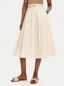 TWINSET Spódnica trapezowa 251TT202J Écru Regular Fit. Spódnice Twinset, bez wzorów, z bawełny. Za 489,99 zł.