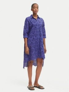 Iconique Sukienka letnia Ella IC26-082 Fioletowy Relaxed Fit. Fioletowe sukienki Iconique, na lato, xl, bez wzorów, z bawełny, bez kołnierzyka, bez ramiączek. Za 519,99 zł.