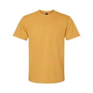 Koszulka Unisex Dla Dorosłych Softstyle Midweight. Żółte bluzki GILDAN, m, bez wzorów, sportowe, bez kołnierzyka, bez ramiączek. Za 43,99 zł.