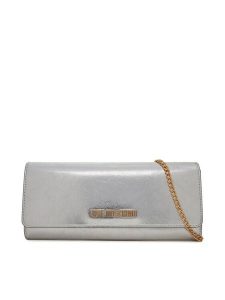 LOVE MOSCHINO Torebka JC4099PP0NKW0902 Srebrny. Szare torebki wieczorowe LOVE MOSCHINO, bez wzorów, ze skóry, bez dodatków. Za 539,99 zł.