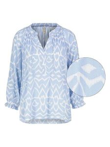 Eight2Nine Bluzka w kolorze biało-błękitnym rozmiar: L. Białe bluzki Eight2Nine, l, bez wzorów, z wiskozy, bez kołnierzyka, bez ramiączek. Za 105,14 zł.