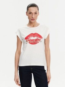 Morgan T-Shirt 251-DVALA Biały Regular Fit. Białe t-shirty Morgan, l, bez wzorów, z bawełny, bez kołnierzyka, bez ramiączek. Za 79,99 zł.