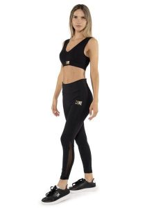 Legginsy na co dzień na siłownię. Czarne legginsy LEONE 1947 APPAREL, bez wzorów. Za 218,92 zł.