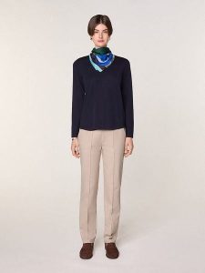 Rodier Wełniany sweter w kolorze granatowym rozmiar: L. Niebieskie swetry oversize Rodier, l, bez wzorów, z wełny, bez ramiączek. Za 252,99 zł.