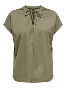 ONLY Bluzka "Jany" w kolorze khaki rozmiar: S. Brązowe bluzki ONLY, s, bez wzorów, bez kołnierzyka, bez ramiączek. Za 83,42 zł.