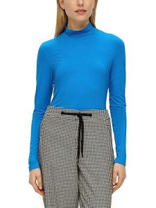 S.Oliver Koszulka w kolorze niebieskim rozmiar: 40. Niebieskie bluzki s.Oliver, s, bez wzorów, bez kołnierzyka, bez ramiączek. Za 36,94 zł.