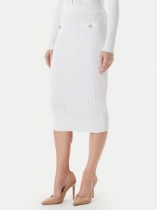 Guess Spódnica ołówkowa W5YD66 Z0130 Biały Slim Fit. Białe spódnice Guess, l, z aplikacjami, z wiskozy. Za 339,99 zł.