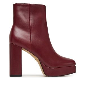 Botki Aldo. Czerwone botki ALDO, bez wzorów, bez obcasa, na słupku, bez zapięcia. Za 559,99 zł.