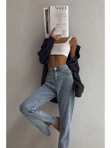 Trendyol Dżinsy - Slim fit - w kolorze błękitnym rozmiar: 36. Niebieskie jeansy Trendyol, bez wzorów, z bawełny, z podwyższonym stanem. Za 131,43 zł.