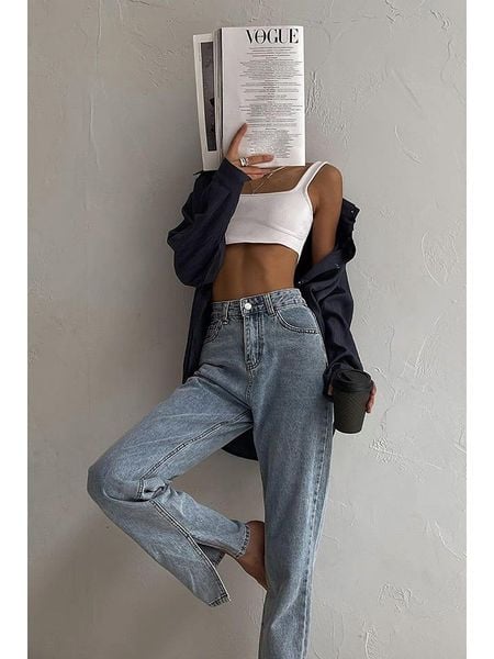 Trendyol Dżinsy - Slim fit - w kolorze błękitnym rozmiar: 36. Niebieskie jeansy Trendyol, bez wzorów, z bawełny, z podwyższonym stanem. Za 143,90 zł.