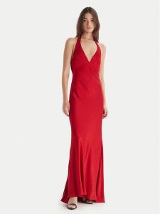 Bardot Sukienka wieczorowa Magdalene 60125DB Czerwony Regular Fit. Czerwone sukienki Bardot, bez wzorów, z wiskozy, wizytowe, bez kołnierzyka, bez ramiączek. Za 639,99 zł.