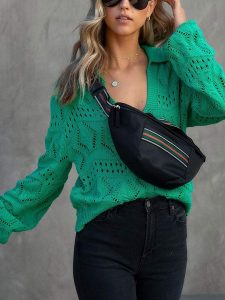 LA Angels Sweter w kolorze zielonym rozmiar: XL. Zielone swetry oversize LA Angels, xl, bez wzorów, bez ramiączek. Za 170,87 zł.