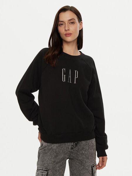 Gap Bluza 588019-03 Czarny Relaxed Fit. Czarne bluzy GAP, xl, bez wzorów, z bawełny, bez kaptura. Za 159,99 zł.