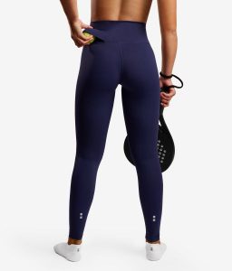 Legginsy do tenisa/padel damskie Smart z kieszenią na piłki. Niebieskie legginsy NORDICDOTS, bez wzorów, z bawełny, długie. Za 365,00 zł.
