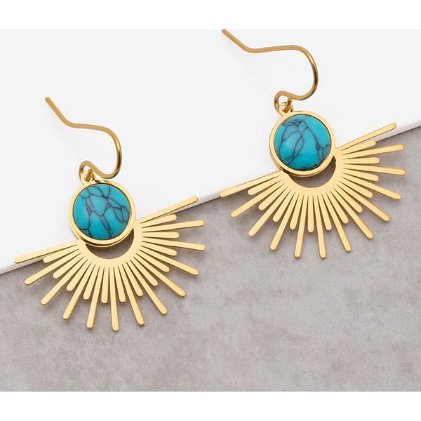 LA CHIQUITA Pozłacane kolczyki z turkusami rozmiar: onesize. Niebieskie kolczyki LA CHIQUITA, z turkusem, pozłacane. Za 127,35 zł.