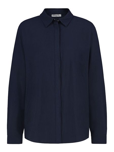 Sublevel Bluzka w kolorze granatowym rozmiar: XXL. Niebieskie bluzki Sublevel, xxl, bez wzorów, bez kołnierzyka, bez ramiączek. Za 79,21 zł.