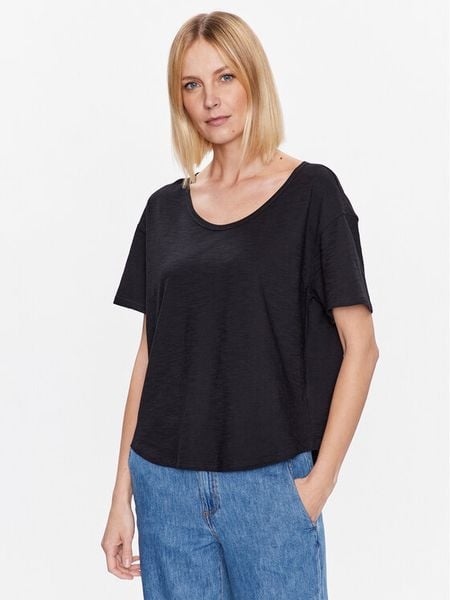 United Colors Of Benetton T-Shirt 3BVXD1033 Czarny Relaxed Fit. Czarne t-shirty United Colors of Benetton, s, bez wzorów, z bawełny, bez kołnierzyka, bez ramiączek. Za 39,99 zł.