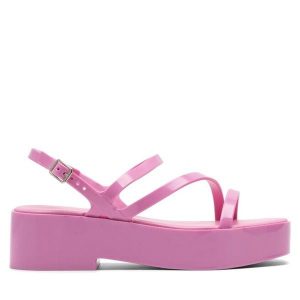 Sandały Jenny Fairy. Czerwone sandały Jenny Fairy, bez wzorów, bez obcasa, na płaskiej podeszwie, bez zapięcia. Za 139,99 zł.