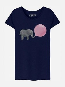 WOOOP Koszulka "Jumbo Bubble Gum" w kolorze granatowym rozmiar: S. Niebieskie bluzki Wooop, s, bez wzorów, z bawełny, bez kołnierzyka, bez ramiączek. Za 87,61 zł.